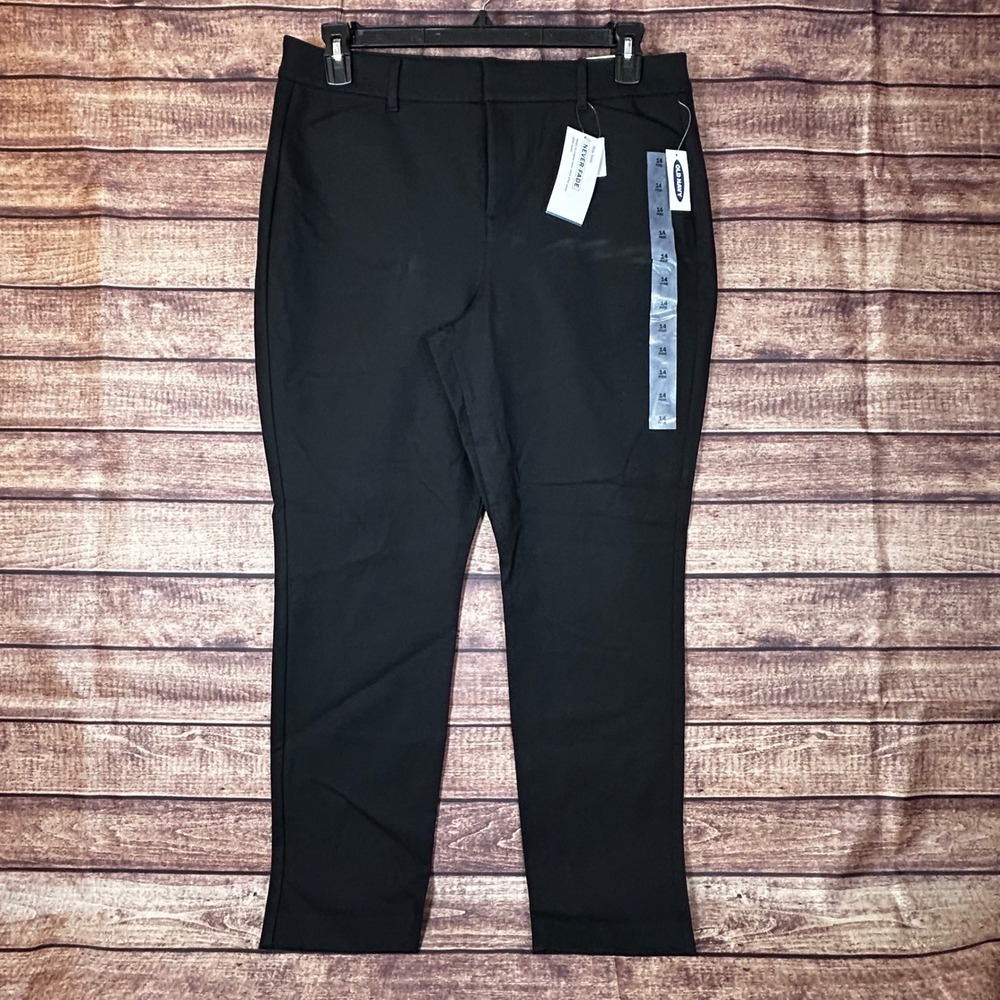 Old Navy Pixie High Rise Never-Fade Black‎ Slim Pants Womens 14 NWT
